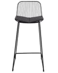 Miniatyrbild 5 av 10: Barstolar set om 2 Svart Metall Tråddesign Konstläder Svart Sittdyna Glam Industrial Modern Kök Matsal