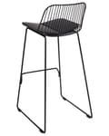 Miniatyrbild 6 av 10: Barstolar set om 2 Svart Metall Tråddesign Konstläder Svart Sittdyna Glam Industrial Modern Kök Matsal