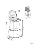 Miniatyrbillede 3 af 9: Barstole Sort Stål Læder Dekorativ Høje Køkkenstole med Ryg Fodstøtte Lamelryg Tilbehør Counterstol Sædehynde Moderne Design til Køkkenø