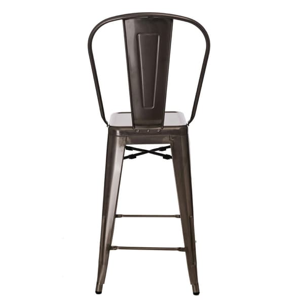 Paris Back 66cm metallisk pall inspirerad av Tolix