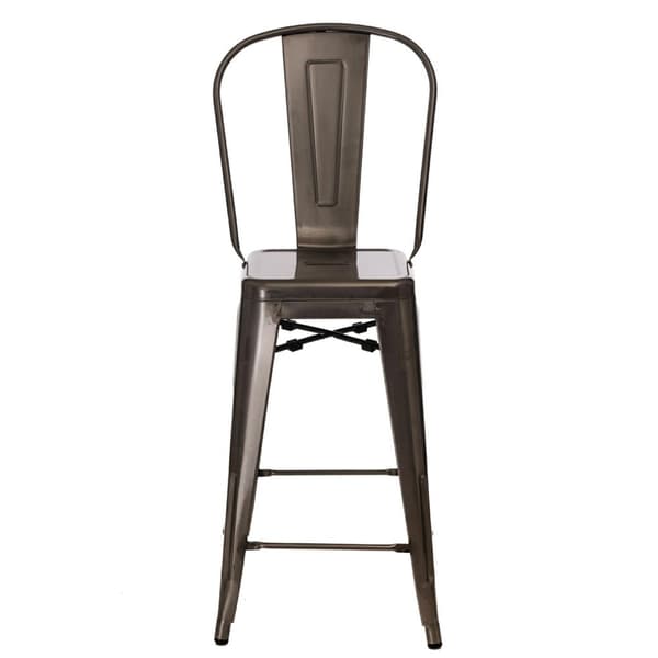 Paris Back 66cm metallisk pall inspirerad av Tolix