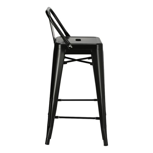 Paris Back kort pall 66cm svart insp. Tolix