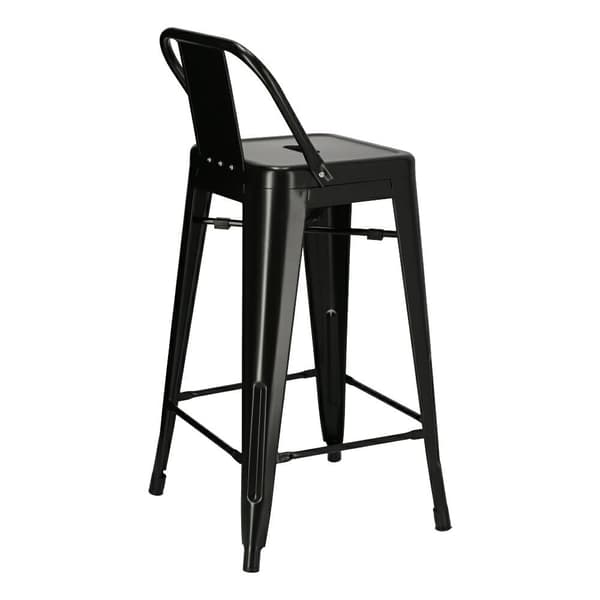 Paris Back kort pall 66cm svart insp. Tolix