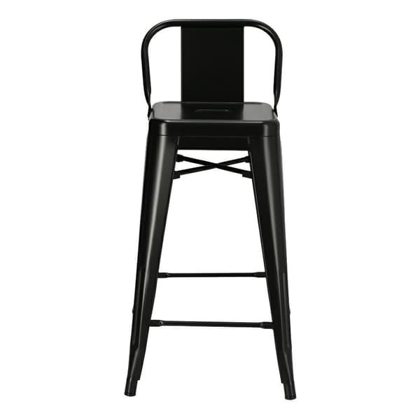 Paris Back kort pall 66cm svart insp. Tolix