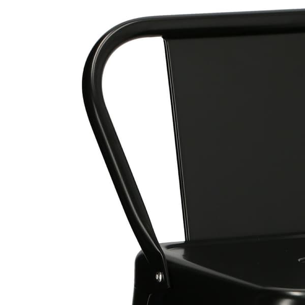 Paris Back kort pall 66cm svart insp. Tolix