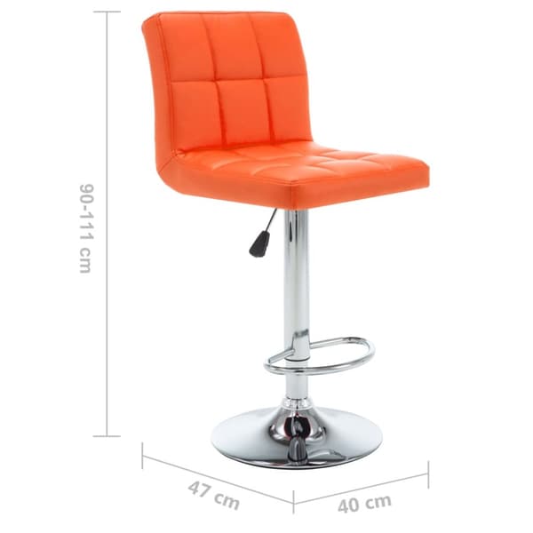 Barstolar 2 st orange konstläder