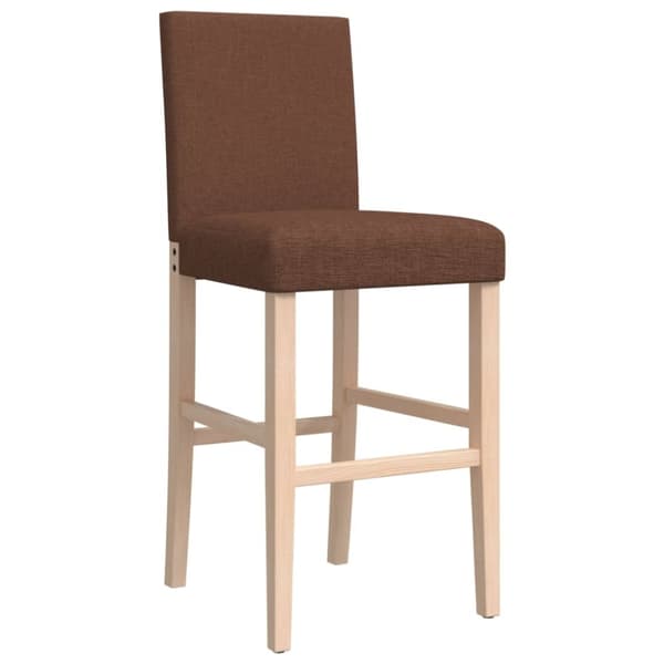 vidaXL barstole 2 stk. massivt gummitræ og stof