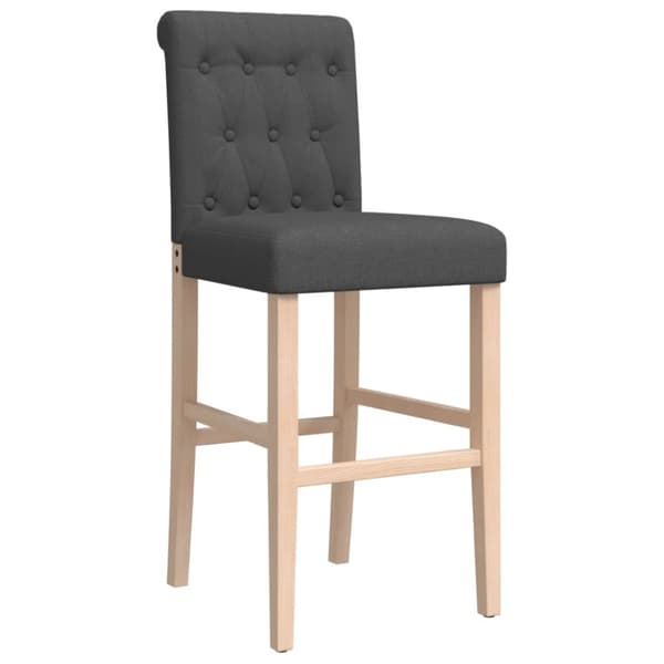 vidaXL barstole 2 stk. massivt gummitræ og stof