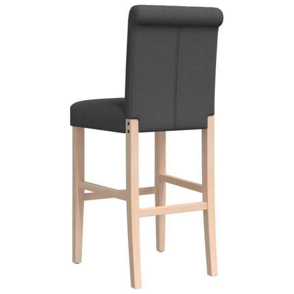 vidaXL barstole 2 stk. massivt gummitræ og stof