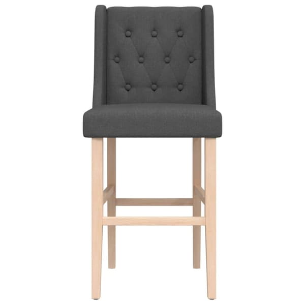 vidaXL barstole 2 stk. massivt gummitræ og stof