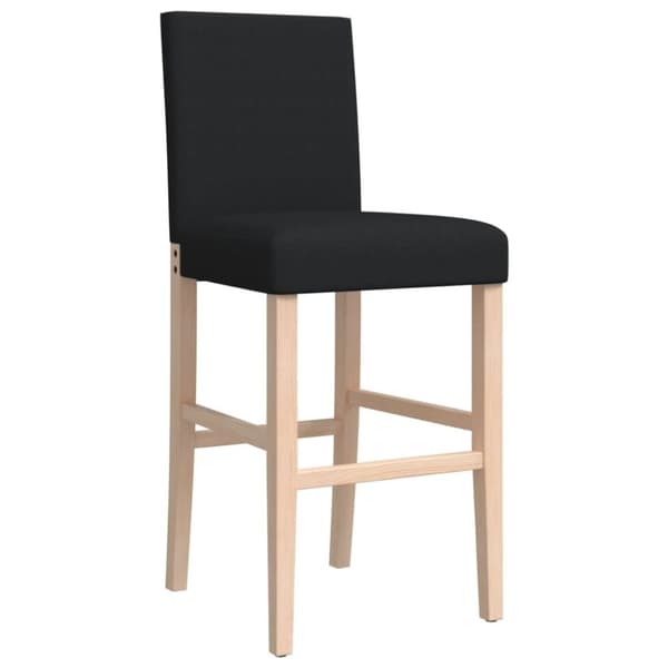 vidaXL barstole 2 stk. massivt gummitræ og stof
