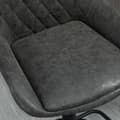 Miniatyrbillede 4 af 6: Rootz Barstol - Køkkentaburet - Designskammel - Højdejusterbar - Kunstlæder - Stål - Skum - Mørkegrå + Sort - 51 Cm X 59 Cm X 117 Cm