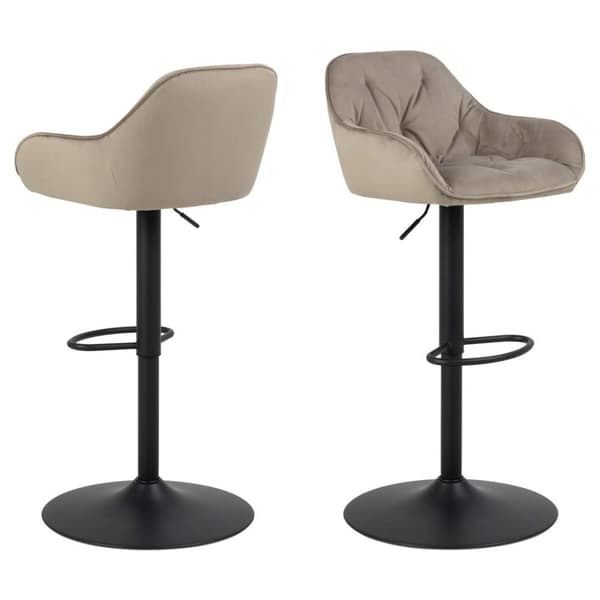 2 x  Brooke barstol velour drejefunktion beige.