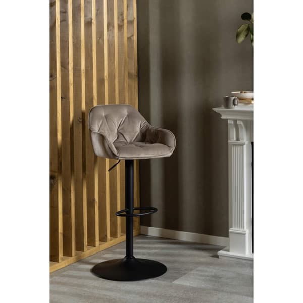 2 x Brooke barstol velour dreiefunksjon beige.