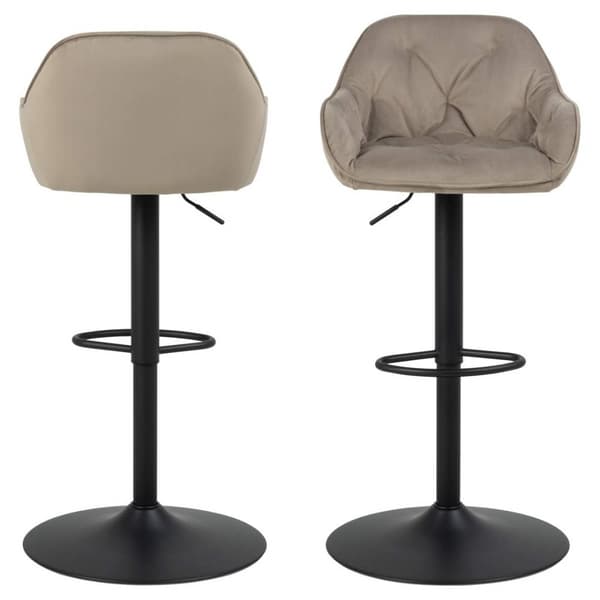 2 x Brooke barstol velour dreiefunksjon beige.