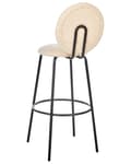 Miniatyrbilde 7 av 10: Sett med 2 Barstoler Lysebeige Armløse Benkapper Boucle Svarte Stålben Moderne Design Spisestuestoler