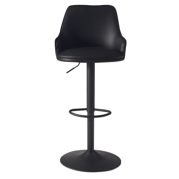 Rootz Modern Design -baarijakkara - Työpöytäjakkara - Kääntyvä jakkara - Timanttitikkaus - 45cm x 86-106cm x 45cm - Musta - 360° Kääntö - Metallijalus