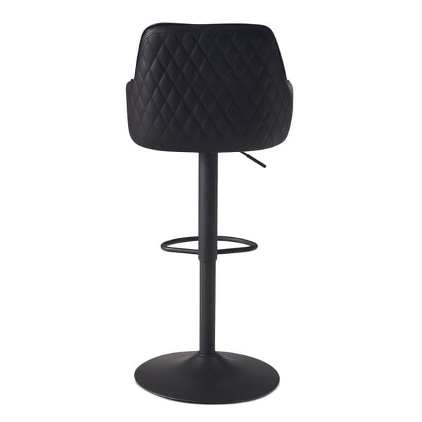Rootz Modern Design -baarijakkara - Työpöytäjakkara - Kääntyvä jakkara - Timanttitikkaus - 45cm x 86-106cm x 45cm - Musta - 360° Kääntö - Metallijalus