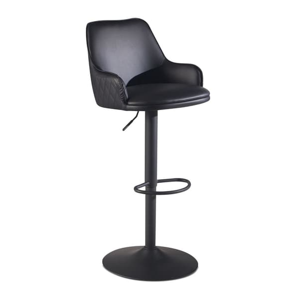 Rootz Modern Design -baarijakkara - Työpöytäjakkara - Kääntyvä jakkara - Timanttitikkaus - 45cm x 86-106cm x 45cm - Musta - 360° Kääntö - Metallijalus