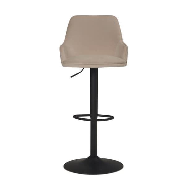 Rootz Modern Design Barstol - Fløjlssæde - Drejestol - Diamantquiltning - Metalbund - Beige - 45cm x 86-106cm x 45cm