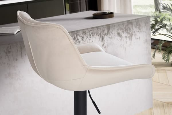 Rootz Modern Design -baarijakkara - Velvet-istuin - Kääntötuoli - Metallijalusta - Beige - 45cm x 86-106cm x 55cm