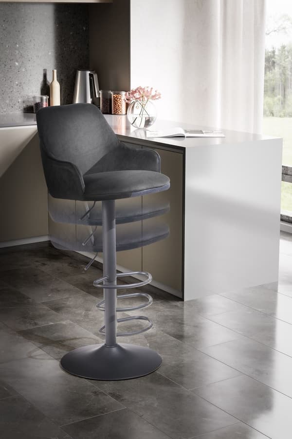 Rootz Modern Design -baarijakkara - Velvet-istuin - Timanttitikkaus - Metallijalusta - 45cm x 86-106cm x 45cm