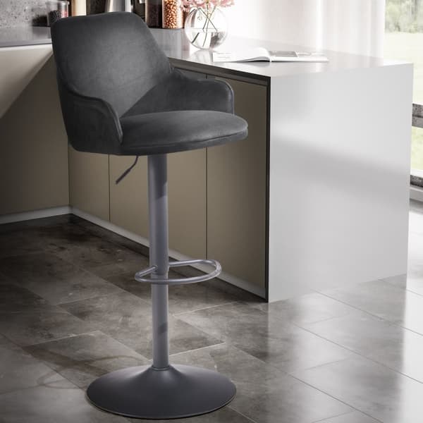 Rootz Modern Design -baarijakkara - Velvet-istuin - Timanttitikkaus - Metallijalusta - 45cm x 86-106cm x 45cm