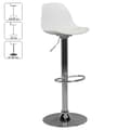 Miniatyrbild 3 av 8: Rootz Leather Look Barpall - Elegant kromram - Vridbar sits - Justerbar höjd - Vit sits - 110 kg Kapacitet - 84-104 cm x 40 cm x 40 cm