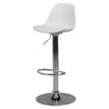 Miniatyrbild 4 av 8: Rootz Leather Look Barpall - Elegant kromram - Vridbar sits - Justerbar höjd - Vit sits - 110 kg Kapacitet - 84-104 cm x 40 cm x 40 cm