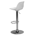 Miniatyrbild 6 av 8: Rootz Leather Look Barpall - Elegant kromram - Vridbar sits - Justerbar höjd - Vit sits - 110 kg Kapacitet - 84-104 cm x 40 cm x 40 cm