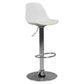 Miniatyrbild 1 av 8: Rootz Leather Look Barpall - Elegant kromram - Vridbar sits - Justerbar höjd - Vit sits - 110 kg Kapacitet - 84-104 cm x 40 cm x 40 cm