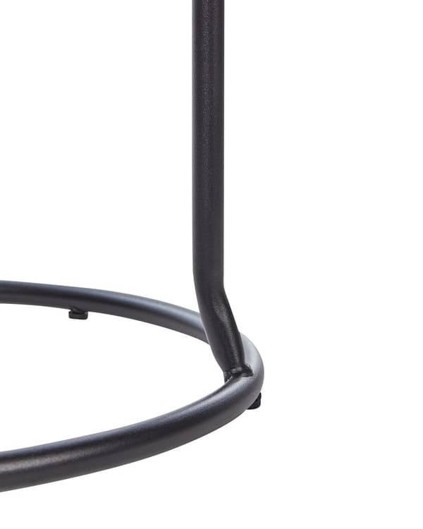 Set med 2 Barstolar Beige Utan Armstöd Benskydd Konstläder Svarta Stålben Modern Design Matsalsstolar Kök