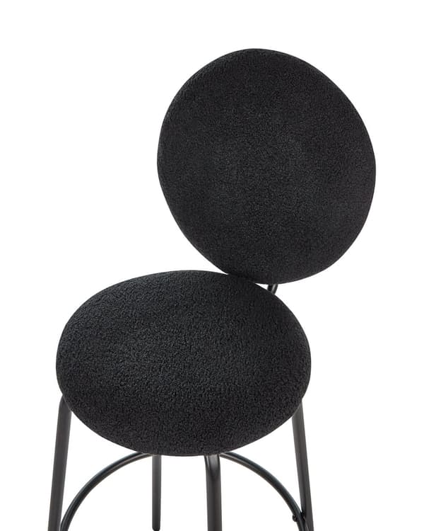 Sett med 2 Barstoler Svart Boucle Stålben Moderne Design Spisestue Sitteplasser