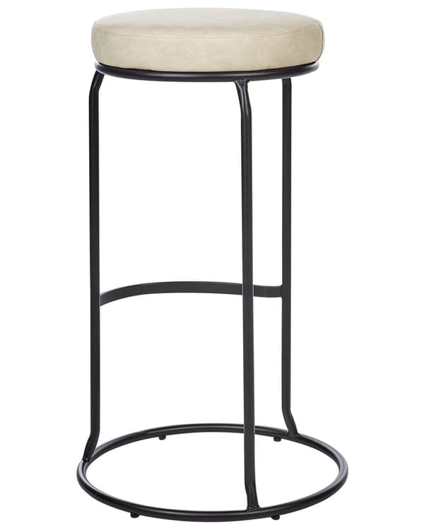 Sett med 2 Barkrakker Lys beige Kunstskinn Kjøkkenbenkstol