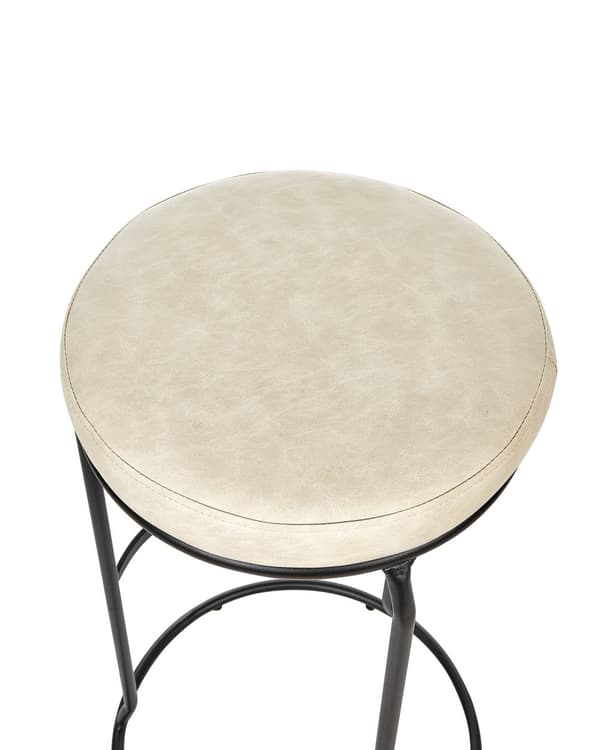 Sett med 2 Barkrakker Lys beige Kunstskinn Kjøkkenbenkstol