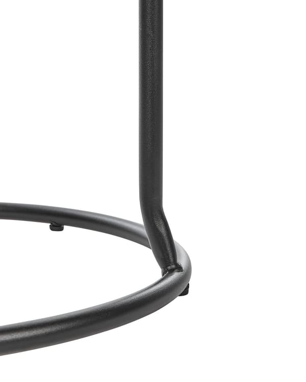 Set om 2 Barstolar med Fotstöd Grå Konstläder Köksö Bänk Modern Matstol