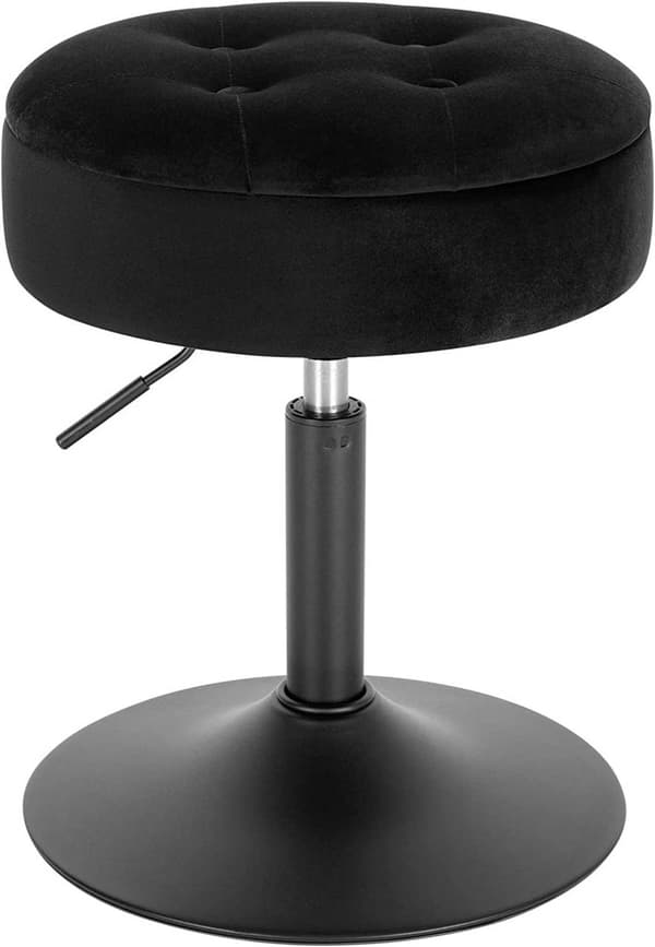 Rootz Säädettävä Velvet-baarijakkara - Työtuoli - Kääntyvä istuin - Kestävä ja mukava - Monitoiminen säilytystilalla - Säädettävä korkeus 49,5 cm - 65