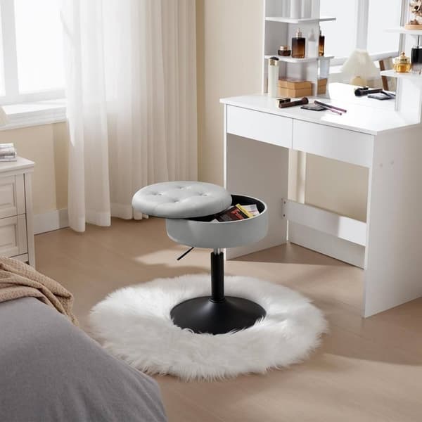 Rootz Säädettävä Velvet-baarijakkara - Työpöytäjakkara - Keittiöjakkara - Kestävä, monikäyttöinen, säilytystila - Istuimen halkaisija 39,5 cm, Korkeus