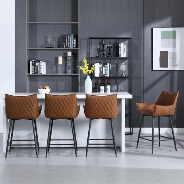 Rootz Vintage Barpall i konstläder - Bänkpall - Retro Barpall - Ergonomisk design - Robust konstruktion - Elegant stil - 51cm x 90cm x 49cm