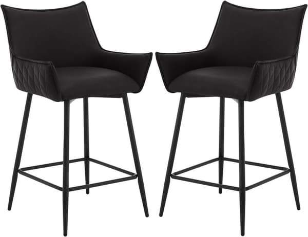 Rootz Vintage Barpall i konstläder - Bänkpall - Retro Barstol - Bekväm stoppning - Robust metallram - Justerbar design - 51cm x 90cm x 49cm