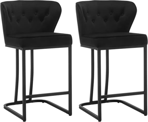 Rootz Velvet Barpall - Bänkpall - Stoppad stol - Bekväma sittplatser - Slitstark metallram - Enkel montering - 49cm x 85cm x 48,5cm