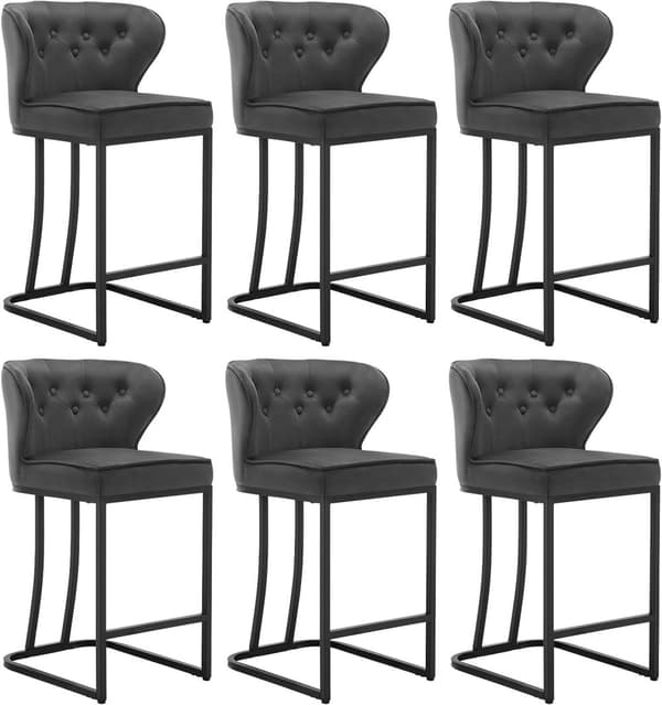 Rootz Velvet -baarijakkara - Työpöytäjakkara - Keittiöjakkara - Mukavat istuimet - Kestävä runko - Helppo koota - 49 cm x 85 cm x 48,5 cm