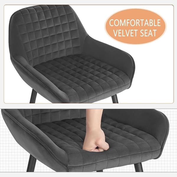 Rootz baarijakkara - Työtuoli - Mukava ja ergonominen - Vakaa ja kestävä - Moderni klassinen muotoilu - Velvet & Metal - 64 cm Istuinkorkeus - 32,5 cm
