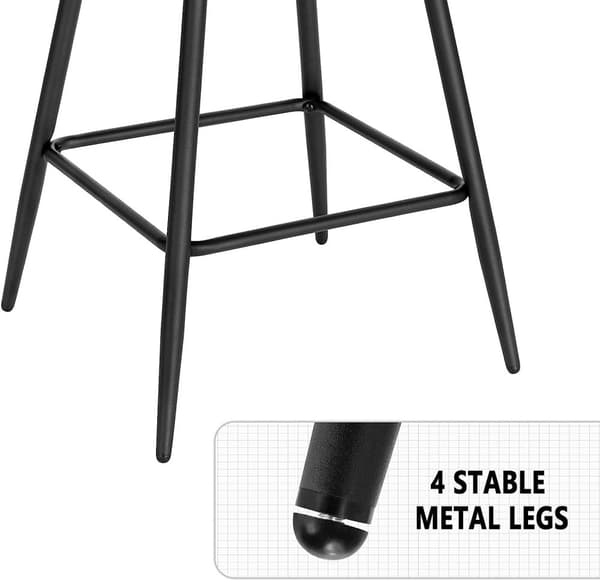Rootz baarijakkara - Työtuoli - Mukava ja ergonominen - Vakaa ja kestävä - Moderni klassinen muotoilu - Velvet & Metal - 64 cm Istuinkorkeus - 32,5 cm