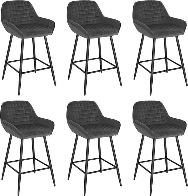 Rootz baarijakkara - Työtuoli - Mukava ja ergonominen - Vakaa ja kestävä - Moderni klassinen muotoilu - Velvet & Metal - 64 cm Istuinkorkeus - 32,5 cm
