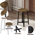 Miniatyrbillede 5 af 9: Rootz spisestuestole sæt med 2 - Vintage taburetter - Siddepladser i industriel stil - Robuste metalben - Pladsbesparende design - 29,5 cm x 46 cm x 2