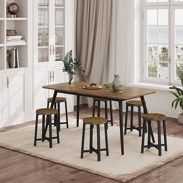 Rootz spisestuestole sæt med 2 - Vintage taburetter - Siddepladser i industriel stil - Robuste metalben - Pladsbesparende design - 29,5 cm x 46 cm x 2