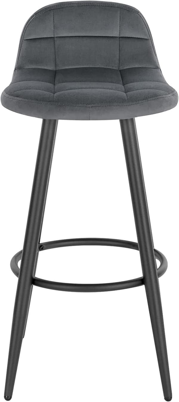 Rootz samettipäällysteinen baarijakkara - Työpöytäjakkara - Keittiöjakkara - Pehmomukavuus - Tukeva metallirunko - Helppo koota - 84cm x 39cm x 31cm