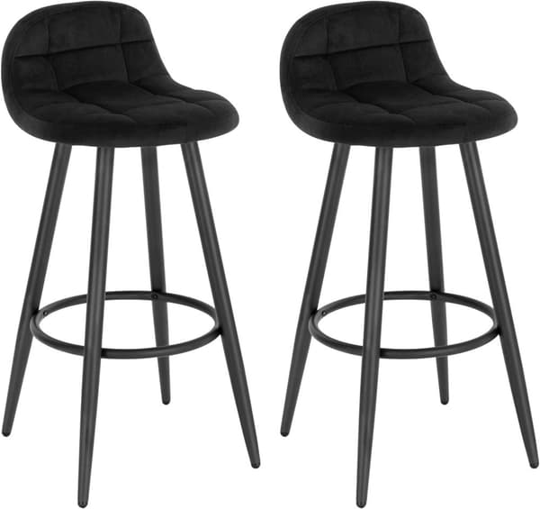 Rootz Velvet -baarijakkara - Työpöytäjakkara - Keittiöjakkara - Mukavat istuimet - Tukeva rakenne - Helppo koota - 84 cm x 39 cm x 31 cm