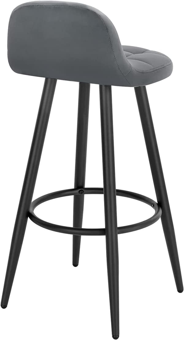 Rootz Velvet Barstol - Bordskammel - Køkkentaburet - Komfortable siddepladser - Robust konstruktion - Nem montering - 84 cm x 39 cm x 31 cm